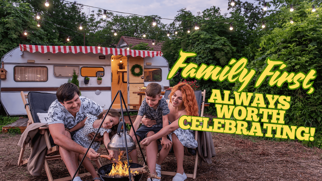Family enjoying time together outdoors, celebrating meaningful moments and building joyful family traditions.