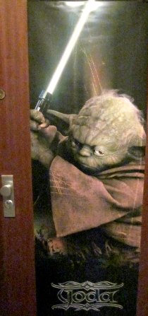 Yoda Jedi door poster we used to invite our young Jdei knights to our star wars birthday party agreat decoration poster