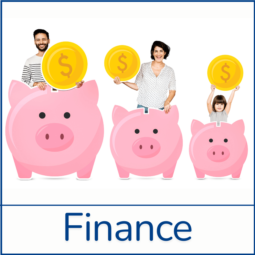 Parents and kids hold gold coins with piggy banks, represents saving money, budgeting, teaching children financial responsibility, practical family finance tips to build long-term stability + security Family finance money tips | Saving, budgeting, and teaching kids about money management responsible