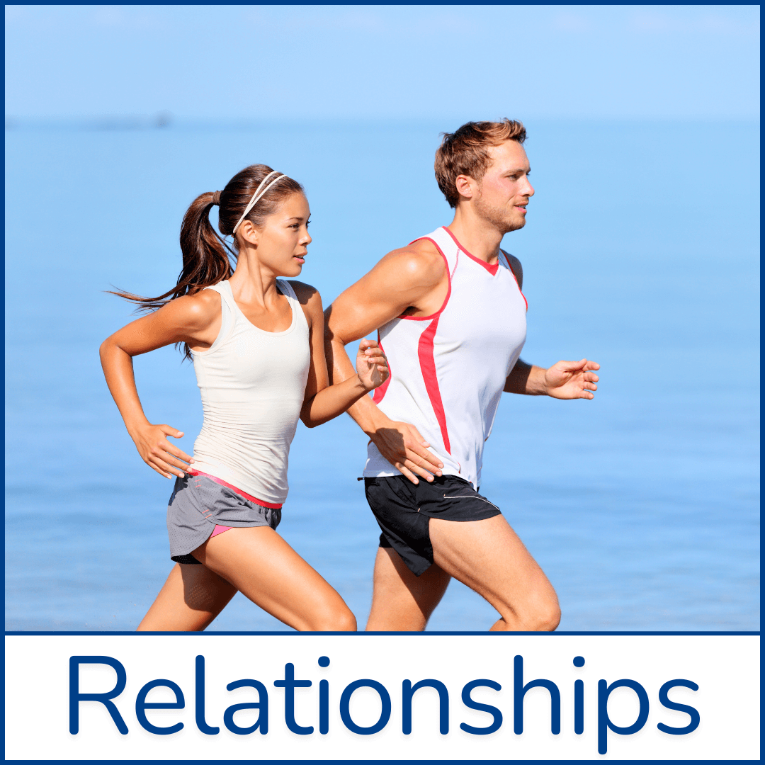 Couple jogging together by the ocean, symbolizing health, fitness, family bonding, love, importance strong relationships, teamwork, parenting partnerships to build a lasting, loving family foundation Strong relationships and parenting | Fitness, teamwork, and building love in family life together